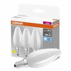 OSRAM 3db LED izzó E14 B35 5, 5W = 60W 806lm 4000K semleges 300°-os izzószál OSRAM ALAP (4058075592575)
