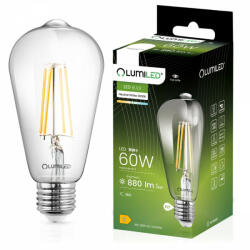 Lumileds E27 ST64 LED izzó 8W = 60W 880lm 3000K 360° LUMILED izzószál (LEDZARMI510)