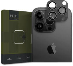 HOFI FullCam Pro+ kameralencse védőüveg + alu kameravédő - Apple iPhone 15 Pro/15 Pro Max - fekete