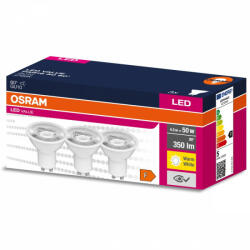 OSRAM 3PAK LED izzó GU10 4.5W = 50W 350lm 2700K meleg 60° OSRAM ÉRTÉK (4058075600065)