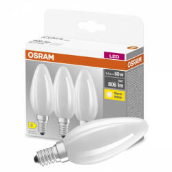 OSRAM 3db LED izzó E14 B35 5.5W = 60W 806lm 2700K 300° Izzószál (4058075592551)