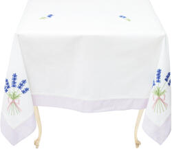 Valentini Bianco Fata de masa brodata, bumbac 100%, 140x240cm, bordura lila