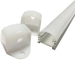  Alusín Led profil szett, extra hűtéssel! 8-12 mm Led szalaghoz. 2 m sín+ 4 db rögzítő+2 db vég (LLLSZASIN2MECTEJSZETT)