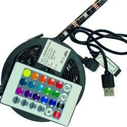 Life Light Led RGB Led szalag, USB csatlakozós Led szalag csomag, 2 méter 30 Led RGB szalag + vezérlő + távirányító! 5V. Life Light Led 2 év garancia! (LLSZIP655050USB5V30L2MRGB)