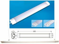 Life Light Led Por és páramentes LED lámpatest 150 cm, 74W, 7450 lumen, 58mm, 4000K, közép fehér. Led Tri-proof, IP65 vízálló ipari lámpa. Life Light led 2 év garancia! (LVIZ150CM70W82MMIP65SW)