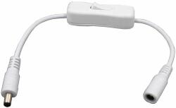 Life Light Led Kapcsoló led szalaghoz, két lengő DC tápcsatlakozóval, apa-anya. 12V, 3A, fehér színű. Life Light Led (LSZKBTAPKAPCSJACK)