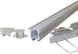 Alusín Led profil, Design világításhoz! 1db= 2 méter sín+tejes takaró, a rögzítő és a végzáró nem tartozék! 120/ 240 Ledes szalaghoz, nem látszik a chip! (LLLSZASIN2MGKTEJSZ)
