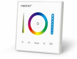  Mi-Light P3 fali panel Led szalag vezérlő és távirányító egyben, RGB, RGBW, RGB+CCT Led szalaghoz, rádiós, 10A, 120W. Befér a 65mm dobozba! Mi-Light 2 év garancia! (LLSZVWALLRGBWCCT10AP3)