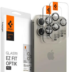 Apple Spigen Glas. tR EZ Fit Optik Pro Apple iPhone 15 Pro / 15 Pro Max / 16 Pro / 16 Pro Max, Tempered kameravédő fólia, natúr titánium (2db) (AGL07163) - speedshop