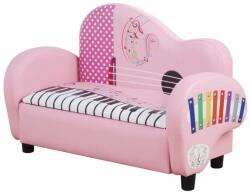 Zongorás rózsaszín kanapé gyerekeknek, gyerek dívány tárolóhellye (310-032)