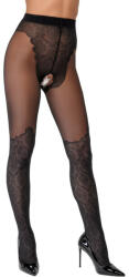 Cottelli Collection Crotchless Lace Tights 2510405 Black 3-M