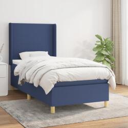 vidaXL kék szövet rugós ágy matraccal 90 x 190 cm (3131799) - vidaxl