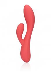 Shots Toys Vibrator Smooth Ultra Soft Silicone Rabbit, 10 Moduri Vibratii, Rosu, 20 cm