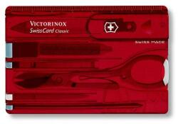Victorinox SwissCard Ruby briceag de buzunar, roșu transparent, 10 funcții, blister