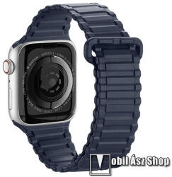 DUX DUCIS okosóra szíj - SÖTÉTKÉK - szilikon, mágneses - Apple Watch Series 1/2/3 38mm / 4/5/6/SE 40mm / 7/8 41mm / 10 42mm