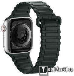 DUX DUCIS okosóra szíj - SÖTÉTZÖLD - szilikon, mágneses - Apple Watch Series 1/2/3 38mm / 4/5/6/SE 40mm / 7/8 41mm / 10 42mm