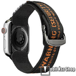 DUX DUCIS okosóra szíj - FEKETE / NARANCS - szövet, tépőzár, állítható - Apple Watch Series 1/2/3 42mm / 4/5/6/SE 44mm / 7/8 45mm / 10 46mm / Ultra / Ultra 2 49mm