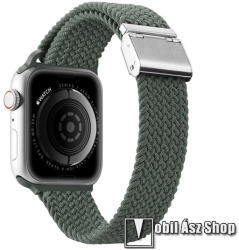 DUX DUCIS okosóra szíj - ZÖLD - fonott szövet, állítható - Apple Watch Series 1/2/3 42mm / 4/5/6/SE 44mm / 7/8 45mm / Ultra 49mm