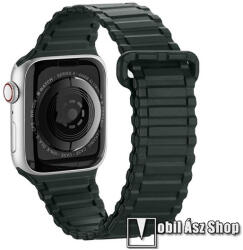 DUX DUCIS okosóra szíj - SÖTÉTZÖLD - szilikon, mágneses - Apple Watch Series 1/2/3 42mm / 4/5/6/SE 44mm / 7/8 45mm / Ultra 49mm