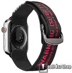 DUX DUCIS okosóra szíj - FEKETE / PIROS - szövet, tépőzár, állítható - Apple Watch Series 1/2/3 42mm / 4/5/6/SE 44mm / 7/8 45mm / 10 46mm / Ultra / Ultra 2 49mm