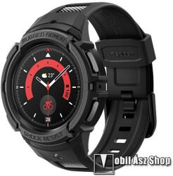 Spigen SAMSUNG Galaxy Watch5 Pro (SM-R920/925F), SPIGEN RUGGED ARMOR PRO okosóra szíj és védőkeret, Fekete (ACS05301)