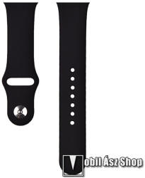 DEVIA DELUXE SPORT okosóra sport szíj - FEKETE - szilikon - Apple Watch Series 1/2/3 42mm / 4/5/6/SE 44mm / 7/8 45mm / Ultra 49mm - ST324963 (ST324963)