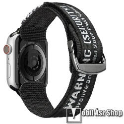 DUX DUCIS okosóra szíj - FEKETE / FEHÉR - szövet, tépőzár, állítható - Apple Watch Series 1/2/3 42mm / 4/5/6/SE 44mm / 7/8 45mm / 10 46mm / Ultra / Ultra 2 49mm