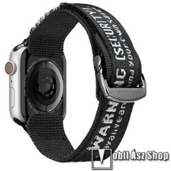 DUX DUCIS okosóra szíj - FEKETE / FEHÉR - szövet, tépőzár, állítható - Apple Watch Series 1/2/3 42mm / 4/5/6/SE 44mm / 7/8 45mm / Ultra 49mm