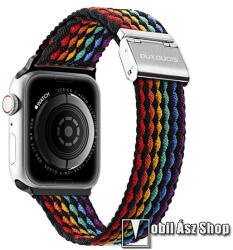 DUX DUCIS okosóra szíj - FEKETE / SZÍNES - szövet, csíkos minta, állítható - Apple Watch Series 1/2/3 42mm / 4/5/6/SE 44mm / 7/8 45mm / 10 46mm / Ultra / Ultra 2 49mm