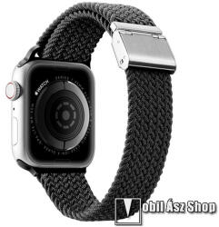 DUX DUCIS okosóra szíj - FEKETE - fonott szövet, állítható - Apple Watch Series 1/2/3 38mm / 4/5/6/SE 40mm / 7/8 41mm
