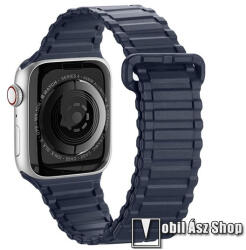 DUX DUCIS okosóra szíj - SÖTÉTKÉK - szilikon, mágneses - Apple Watch Series 1/2/3 42mm / 4/5/6/SE 44mm / 7/8 45mm / 10 46mm / Ultra / Ultra 2 49mm
