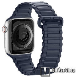 DUX DUCIS okosóra szíj - SÖTÉTKÉK - szilikon, mágneses - Apple Watch Series 1/2/3 42mm / 4/5/6/SE 44mm / 7/8 45mm / Ultra 49mm
