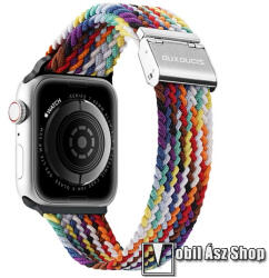 DUX DUCIS okosóra szíj - FEHÉR / SZÍNES - fonott szövet, állítható - Apple Watch Series 1/2/3 42mm / 4/5/6/SE 44mm / 7/8 45mm / 10 46mm / Ultra / Ultra 2 49mm