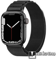 Okosóra Alpesi szíj - FEKETE - egybe­szőtt szövet­, Z kapocs, légáteresztő, állítható - Apple Watch Series 1/2/3 38mm / 4/5/6/SE 40mm / 7/8/9 41mm / 10 42mm