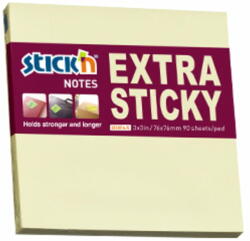 STICK'N Notes adeziv extra-sticky 76x76 mm, 90 file, STICK'N Pastel - Galben (HO-21660)