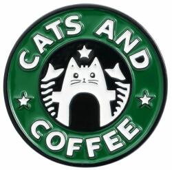 Maria King Cats and coffee' kitűző (WK52)