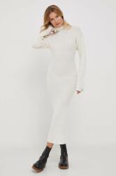 Calvin Klein gyapjú ruha bézs, maxi, testhezálló - bézs M