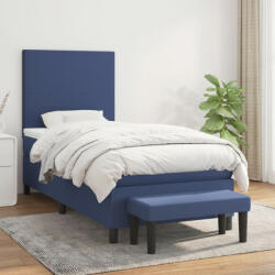 vidaXL kék szövet rugós ágy matraccal 90 x 190 cm (3136403) - balena