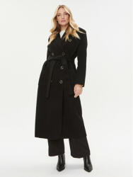 Elisabetta Franchi Gyapjú kabát CP-43D-36E2-V840 Fekete Regular Fit (CP-43D-36E2-V840)