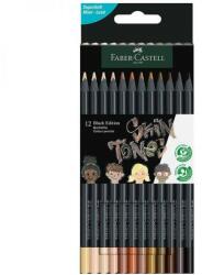 Faber-Castell Black Edition színesceruza készlet - Bőrszínek - 12 darabos (FC-116414) - lurkojatek