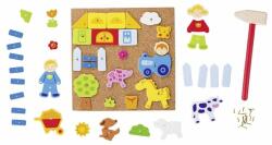 Goki Viata la ferma - Joc de constructii cu ciocan si cuie pentru copii (GOKI58555) - babyneeds