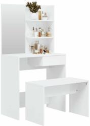 vidaXL Magasfényű fehér fésülködőasztal-szett 74, 5x40 x 141 cm (3114143) - pepita