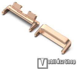  Okosóra fém csatlakozó adapter - 2db / 1pár - ROSE GOLD - bármilyen 16mm-es teleszkópos szíjjal használható - HUAWEI Band 8 / Band 9