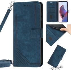 STRIPE Husa portofel cu curea Motorola Moto G42 albastra