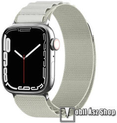 Okosóra Alpesi szíj - FEHÉR - egybe­szőtt szövet­, Z kapocs, légáteresztő, állítható - APPLE Watch Series 1/2/3 38mm / 4/5/6/SE 40mm / 7/8/9 41mm