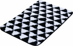 Erga Plain, mikroszálas fürdőszobai szőnyeg 70x45 cm, fehér-fekete, ERG-07925 (ERG-07925)