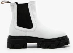 Charles Footwear bőr bokacsizma fehér, női, platformos - fehér Női 39