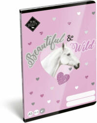 Lizzy Card Wild Beauty Purple tűzött füzet A/5, 40 lap sima, lovas