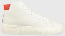 Tommy Jeans bőr sneaker TJM OUTSOLE MID CUT fehér, férfi, EM0EM01218 - fehér Férfi 45