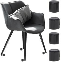  Bútor- és székláb sapka, 4 db, 18mm fekete